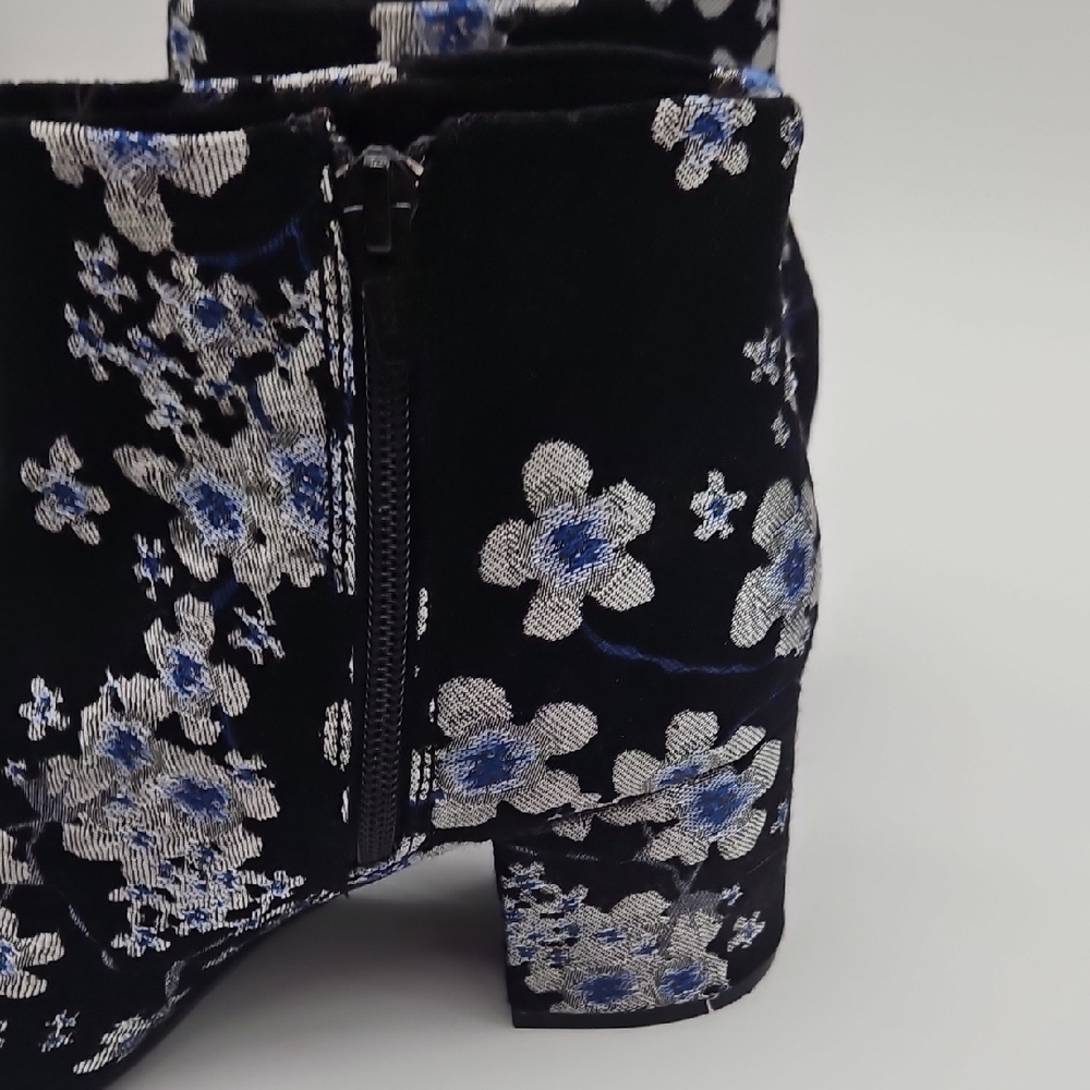 SO Floral Embroidered Ankle Boots - Black and Blue - Picture 5 of 14